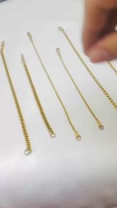 Stainless Set for Kids and adult Gold Plated Chain Bracelet Rope Cubansquare 1n1