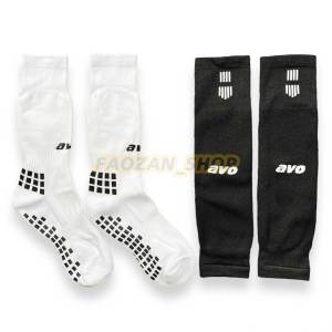 Kaos Kaki Avo Futsal Pendek Kaoskaki Sebetis Anti Slip Sambung Dummy Sleeve Olahraga Sepakbola Hitam Putih
