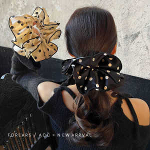 Dây Buộc Tóc Satin Polka Dot Cho Nữ Dây Buộc Tóc Cao Cấp Dây Buộc Tóc Xu Hướng Mới Dây Buộc Tóc Bằng Vải Dây Buộc Tóc Tròn