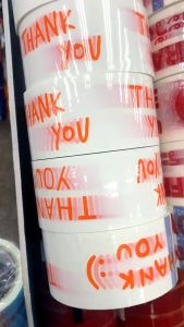 💙เทป OPP Louis Tape พิมพ์ลาย Thank You เทปติดกล่อง สีน้ำตาล ขาว และชมพู ขนาด2นิ้วx45หลา (ราคา/ม้วน) | KKNT