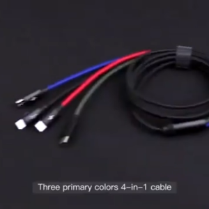 BASEUS 4-in-1 Rapid Series Charging & Data Cable | 1.2M Nylon Braided | Lightning Micro USB 2x Type-C | Fast Charging