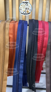 Accesories Tas Daun Resleting Nilon (2 Arah) PLASTIK VISLON No. 5 (290 Coklat) - Aksesoris (IMPORT)