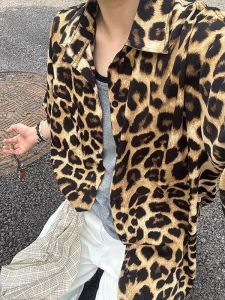 SUOSHE | Vintage Leopard Print Breathable Cooling UV Protection Mens Short Sleeve Shirt