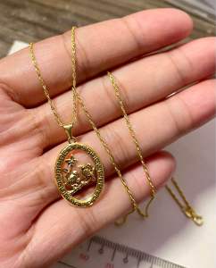 PAWNABLE 18K Saudi Gold Rope Chain(lightweight manipis)with 18K Saudi Gold Bird Nest Pendant(open back✨