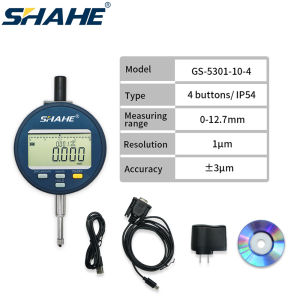 SHAHE 0.001mm Resolution Digital Indicator Gauge Metric/Inch Dial Indicator Meter IP54 0-12.7/25.4/50.8 mm Precise 0.001mm