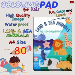 Land and Sea Animals Coloring Book Customize Name Trace Book For Kids or Toddlers Learning to Write & Count Coloring Buy 3 books get 1 free!***