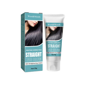 West Month Protein Correcting Straight Hair Cream Non-Pulling Straight Hair Care Fill Hair With Collagen And Keratin Smooth And Reduce Frizz And Split Ends Nourishing Moisturizing Make Hair Naturally Straight Hair Care Product