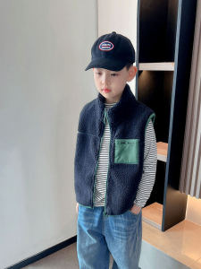 Thickened Fleece Warmth Boys Vest Top for Autumn Winter Childrens Clothing Casual Style Polyester Fiber No Brand Registered