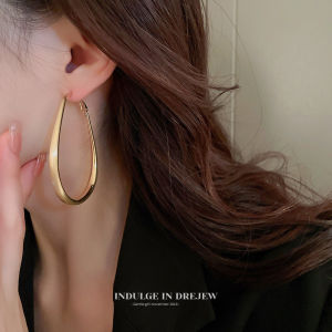 Gold Oversized Earrings Zhang Liying Style Womens Fashion Jewelry Vintage Hong Kong Aesthetic Exaggerated Earring Accessories