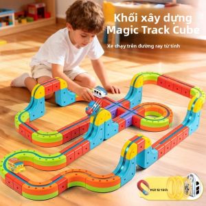 Bộ Đồ Chơi Tàu Hỏa Đường Ray Từ Tính Tự Lắp Ráp Cho Trẻ Em - Đồ Chơi Giáo Dục Xây Dựng Đường Ray Điện Tử Kỳ Diệu Quà Giáng Sinh Cho Trẻ Em Từ 4-12 Tuổi