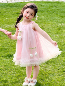 Princess Style Girls Dress Summer Vest Dress Baby Skirt Childrens Clothing Polyester Fiber 2025 New Arrival Pirlu Angel Brand