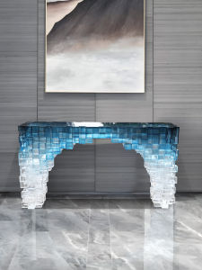 Minimalist Modern Entrance Desk Wall Bench Table Acrylic Rubiks Cube Ruijing Table House Living Room a Long Narrow Table