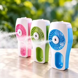 Quạt Phun Sương Mini Cầm Tay 3 Tốc Độ Gió Sạc USB Làm Mát Tạo Ẩm Tiện Lợi