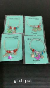 STIPA Gelang Karet Mote Charm Karakter Manik Warna Bangle Tangan Beads San rio Putih LZ