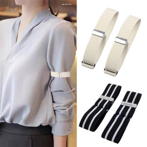GotGo 1คู่ สายรัดแขนเสื้อยืดหยุ่น สายรัดแขนเสื้อ กันลื่นของผ้า ปรับได้ Elastic Armband