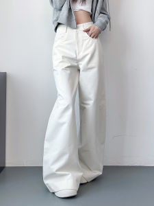 Loose Casual Pants Womens Spring New plus Size Pear Shape Slimming Wide Leg Suit Trousers Commute Style mid Waist Cotton Polyester