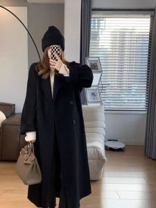 Thickened Removable down Inner Woolen Coat Womens Fashion Korean Style Winter New Arrival Plush Lined Tweed Jacket Coat