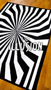 ILLUSION Karpet Lantai 100x150 Motif 01 Black White