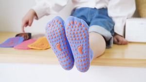 Kids Adults Anti-Slip Floor Socks Parent-Child Trampoline Cotton Breathable Socks Elasticity Sports Boys Girls Outside Children