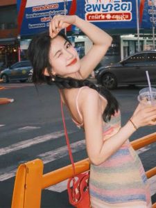 Pure Desire Spicy Girl Rainbow Stripes Knitted Tube Dress Summer Slimming Butt Covering Beach Vacation Short A-Line Skirt