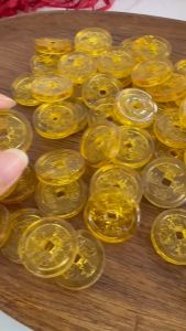 Combo túi 10 đồng 20 đồng xu pha lê thủy tinh vật phẩm phong thủy tài lộc