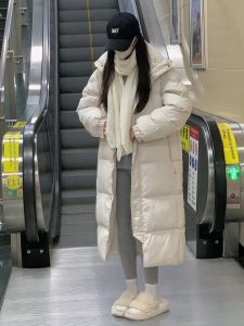 Chinese Opera Same Style down Cotton-Padded Coat for Women Long below the Knee 2024 New Arrival Thickened Korean Style Student Cotton Coat Cotton Coat Jacket