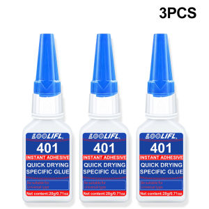 LOOLIFL | 401 SuperGlue Instant Fast Drying Adhesive Universal Strong Clear Glue for Metal Plastic Ceramic Rubber Shoe Jewelry DIY Repairs