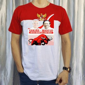 KAOS DISTRO KAOS MERAH PUTIH /KAOS CALON PRESIDEN DAN WAKIL PRESIDEN GANJAR/MAHFUD