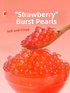 Strawberry Flavor Explosive Beads for Milk Tea Shop Mango Filling Crystal Ball Crispy Bubbles Special Ingredient for Tea Shops