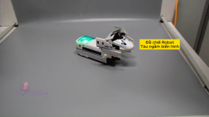 Đồ chơi tàu điện ngầm tự động biến hình robot có đèn và nhạc - Xe đồ chơi mô hình - Quà tặng sinh nhật cho bé