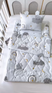 Combo Chăn Gối Nệm 5in1 gấp gọn cho bé đi học Katina House vải Tencel Micro mềm mát dày dặn êm ái