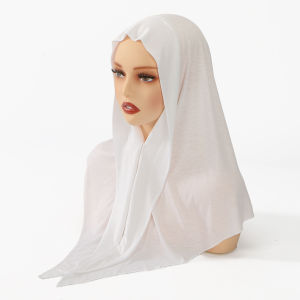 Fashion Cotton Jersey Instant Hijab With Built-in Magnet Triangular Scarf Muslim Hijab Shawl Female Wraps Foulard Headbands