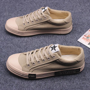Giày Vải Nam Mùa Thu Phong Cách Mới Đa Năng Thường Ngày Đế Phẳng Dây Giày Nam Thoáng Khí Thời Trang Giày Vải Đế Cao Su