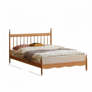 WEISHA | Giường Gỗ Kiểu Pháp Cổ Đôi 1.8m