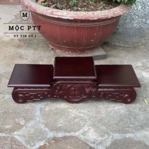 Tam cấp Đế Bát Hương màu Cổ mẫu Con Dơi gỗ Hương Đá kích thước Mặt 14 đến 22 Cm