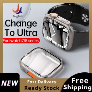 Compatible for Apple Watch Series 8/7/4/5/6/se 45mm 44mm Screen Protector Case upgrade Hard PC Case with Tempered Glass Screen Protector for Watch Series 8 & 7 4/5/6/se 45mm 44mm Accessories