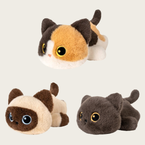 25cm Black Cat Siamese Kitten Plush Toys Cartoon Lifelike Kitten Dolls Animal Artificial Touch Doll Kids Girls Birthday Gifts