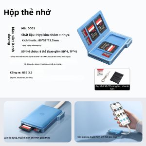 Ulanzi | Đọc Thẻ SD/TF Tốc Độ Cao USB3.1 Hộp Lưu Trữ