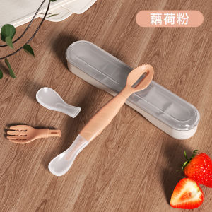 Bumen Dual-Headed Silicone Spoon Baby Food Spoon Soft Head Fruit Puree Scraper Spoon Infant Feeding Tool for 0-36 Months Kids