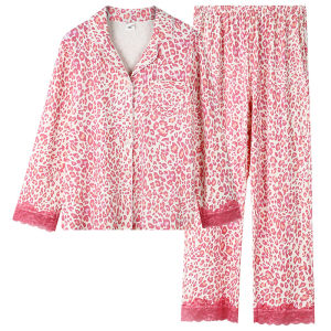 MiiOW | ชุดนอนผู้หญิงแขนยาวผ้าฝ้ายแท้ MiiOW ฤดูร้อน 2025 ชุดนอนผ้าฝ้ายบางฤดูใบไม้ผลิและฤดูใบไม้ร่วง ชุดอยู่บ้าน ชุดนอนผ้าฝ้ายผสม