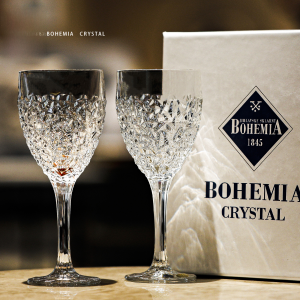 Bohemian High-End Crystal Glass Red Wine Champagne Cup Set with Handle European Style Grape Design Premium Quality Drinkware