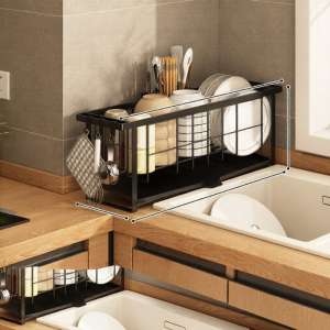 TIJU | Narrow Space-Saving Kitchen Drainer Multi-use Dish Rack