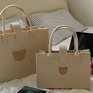 กระเป๋าใส่ของ กระเป๋าผ้าสักหลาด กระเป๋าแม่ลูกอ่อน กระเป๋าใส่ขวดนมแพมเพิส หยิบจับง่าย กระเป๋าอเนกประสงค์