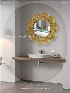 4 Styles European Modern Style Gold Decoration Mirror Wall Hanging Background Wall Mirror（Fragile products if damaged can apply for a refund）