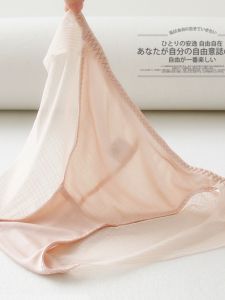 Low-Waist French Lace Silk Underwear Thin Breathable Antibacterial Seamless Womens Triangle Shorts Summer Comfortable Briefs