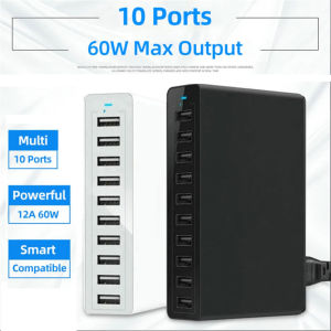 USB Charger Station Quick Charging Dock Multi Port Wall Charger for Mobile Phone Tablet