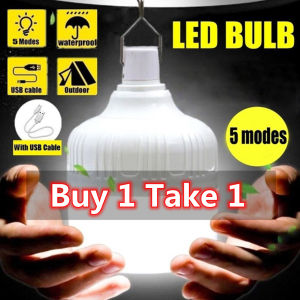 【BUY 1 TAKE 1】 5 Modes 4-6 Hours USB Rechargeable light Bulb Emergency Light Waterproof Bulb 30W/40W/60W/90W/120W/150W Outdoor Camping Dimming Portable Lantern Rechargeable Light Portable Lamp