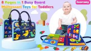 Busy Board for Toddlers Boys Girls Montessori Toys for 2 3 4 Year Old Busy Book Preschool Learning Activities with Alphabet Number Animal Travel Toys Birthday Gifts for Plane Car Motor Skills