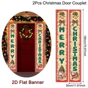 Christmas Door Banner Door Couplet Merry Christmas Decoration For Home 2025 Navidad Kerst Natal Noel Xmas Decor New Year 2026