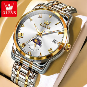 OLEVS Watch Men Waterproof 2024 Original Branded High Quality Fashion Business Stainless Steel Calendar Luminous Quartz Watch